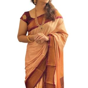 SGF11 Women's Kanjivaram Soft Lichi Silk Saree With Blouse Piece